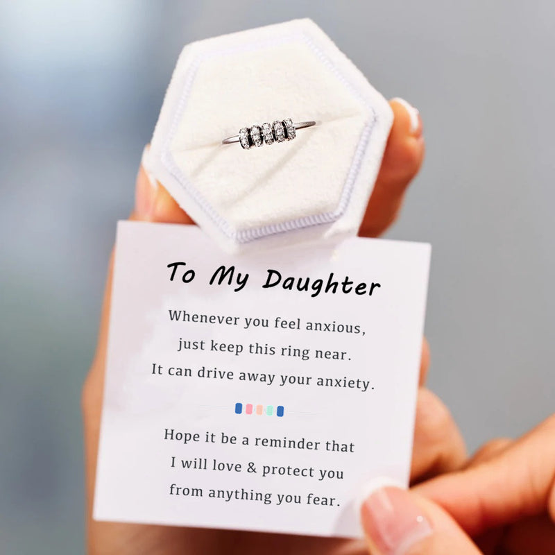 To My Daughter - Spinning Fidget Anxiety Ring - Sterling Silver Ring - LV0160