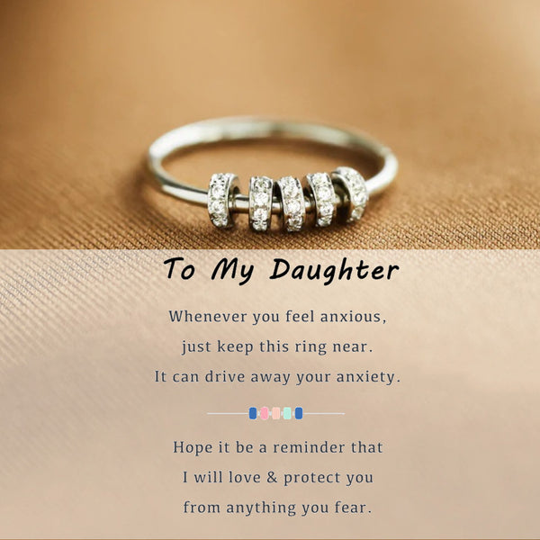 To My Daughter - Spinning Fidget Anxiety Ring - Sterling Silver Ring - LV0160