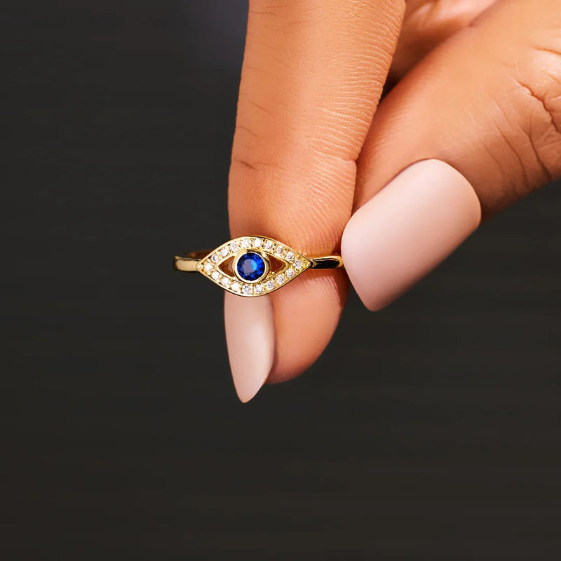 Always Protected Golden Evil Eye Ring - LV0239