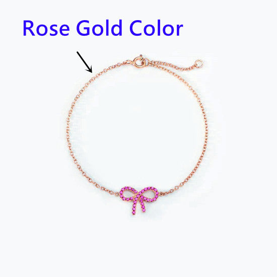 Pink Pave Bow Bracelet - Mother Daughter Gift - LV0340