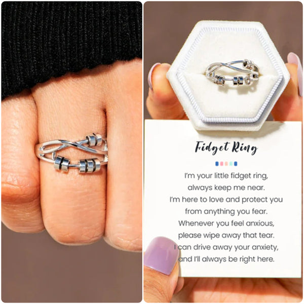 Spinning Crossover Fidget Ring - Anxiety Ring For Women - LV0050