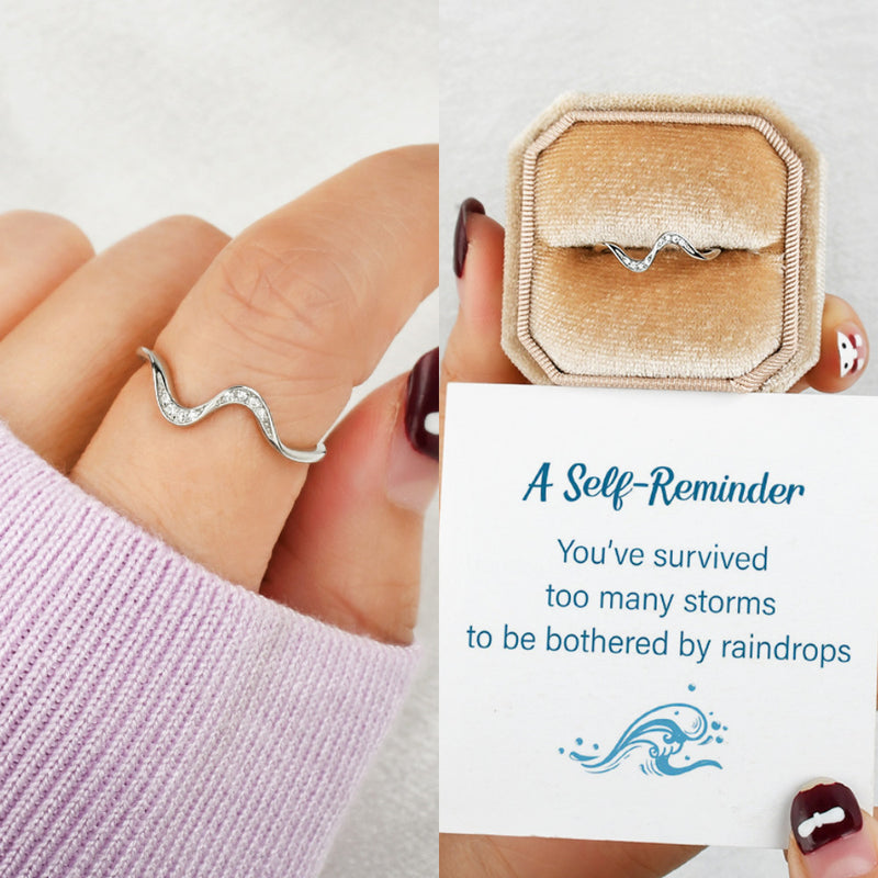 You’ve Survived Too Many Storms Minimalist Wave Ring - Highs and Lows Wave Ring - LV0024