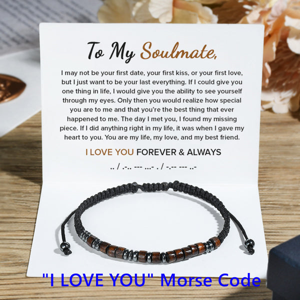 To My Man - I Love You Forever & Always Morse Code Bracelet - Soulmate Gift - Husband Gift - LV0059