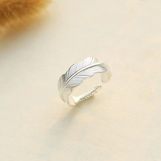 To My Angel In Heaven Plume Ring - Hug From Heaven Feather Memorial Ring - LV0184