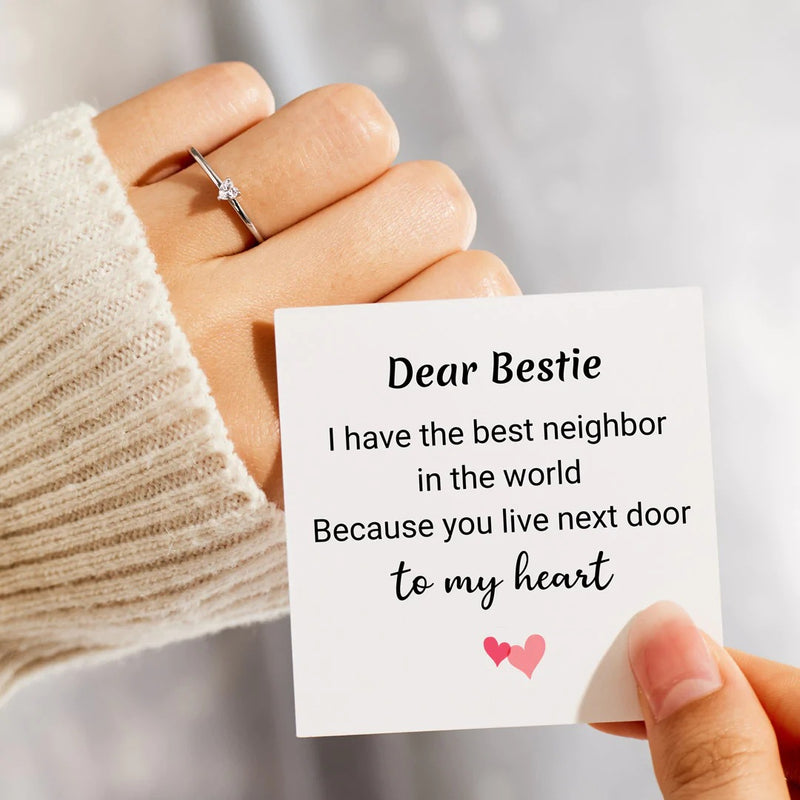 Bestie In The World Dainty Heart Ring - LV0369