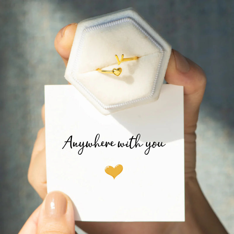 ALWAYS WITH YOU CUSTOM INITIAL HEART RING - LV0357