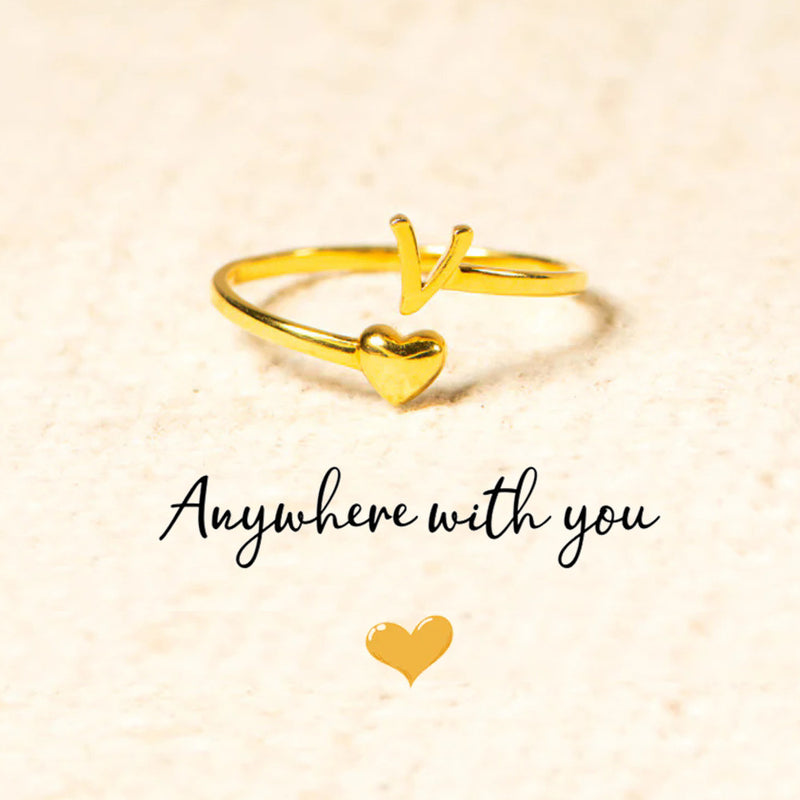 ALWAYS WITH YOU CUSTOM INITIAL HEART RING - LV0357