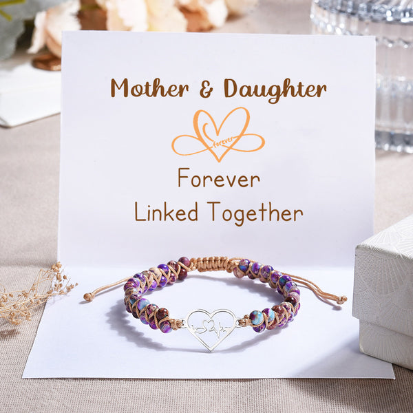 To My Granddaughter Love You Forever Heartbeat Bracelet - Gemstone Healing Bracelet - LH004