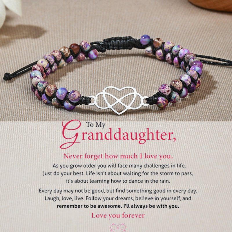 To My Daughter - Love You Forever Jasper Infinity Heart Bracelet - Gemstone Beaded Bracelet - LH003