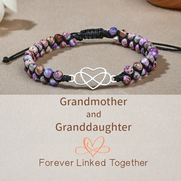 To My Granddaughter Infinity Heart Bracelet - Gemstone Friendship Bracelet - LH003