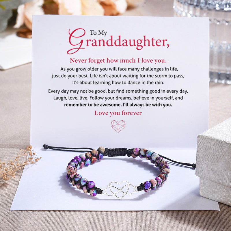 To My Daughter - Love You Forever Jasper Infinity Heart Bracelet - Gemstone Beaded Bracelet - LH003