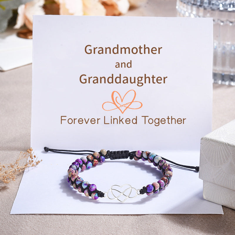 To My Granddaughter Infinity Heart Bracelet - Gemstone Friendship Bracelet - LH003