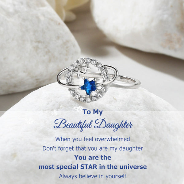 To My Daughter - Special Star Planet & Stars Ring - Lucky Star Planet Ring - LV0018