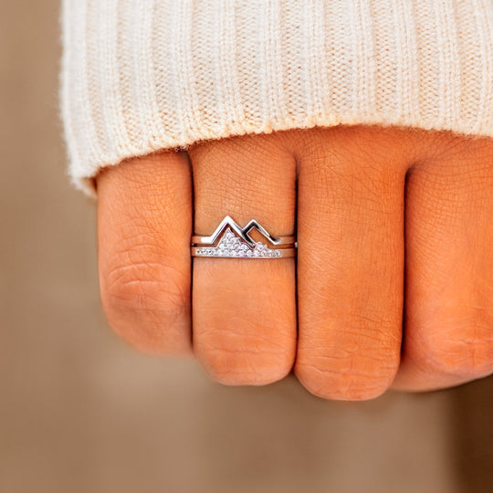 Mother & Warrior Mountain Ring - Strength Of A Mountain Sterling Silver Ring - LV0108