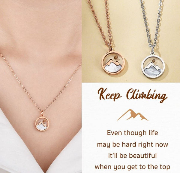 Keep Climbing Mountain Necklace - Mustard Seed Necklace - LV0138