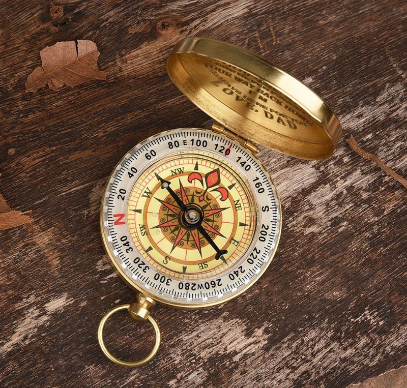 To My Son Compass - Dad To Son - Enjoy The Ride - Engraved Brass Compass - LV0005