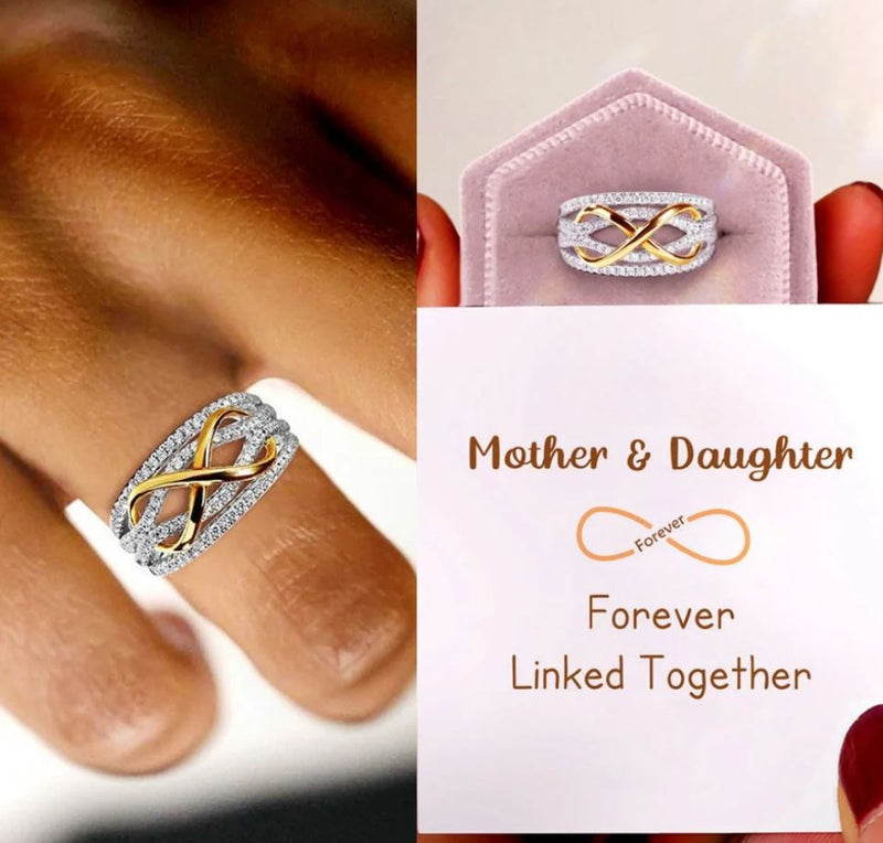 To My Granddaughter - Grandmother & Granddaughter Forever Linked Together Infinity Ring - LV0193