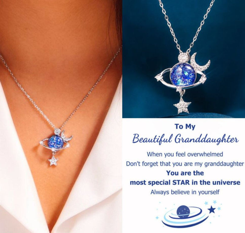 For Granddaughter - You Are The Most Special Star In The Universe Star Necklace - Moon Star Necklace - LV0186