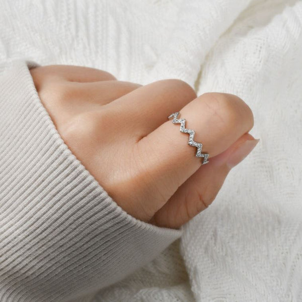 To My Sister Highs and Lows Ring - STELING SILVER WAVE RING - LV0009