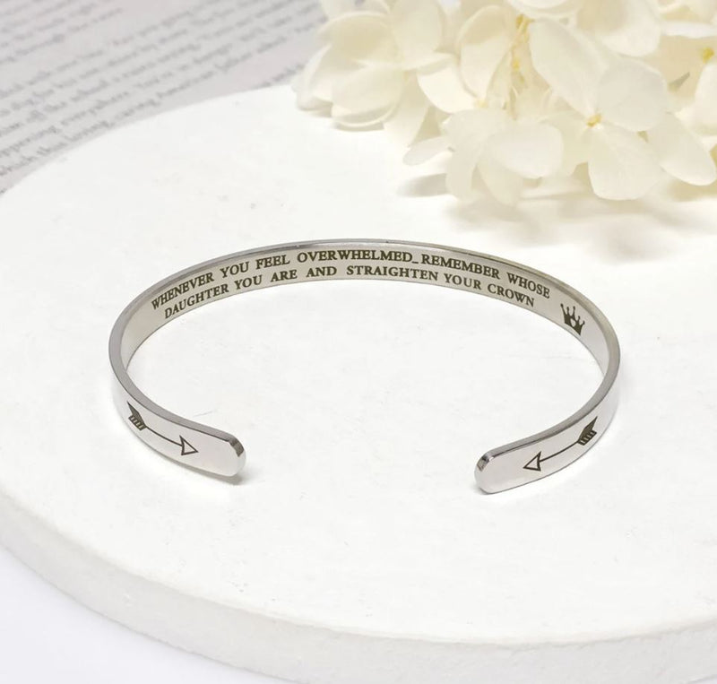 To My Daughter - Straighten Your Crown Cuff Bangle - LV0173