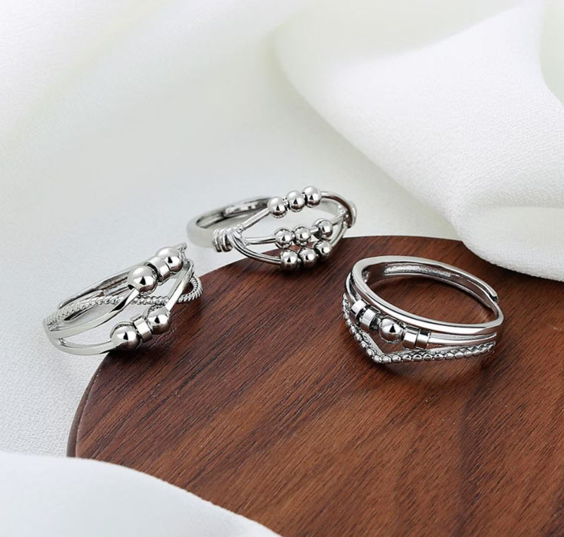 Spinning Crossover Fidget Ring - Anxiety Ring For Women - LV0052