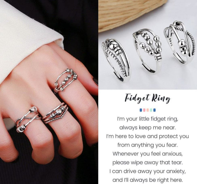 Spinning Crossover Fidget Ring - Anxiety Ring For Women - LV0052